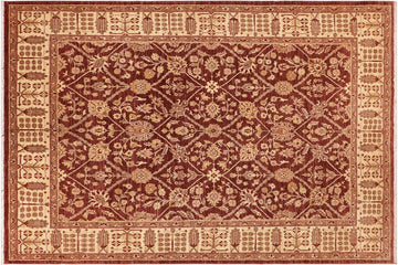 handmade Traditional Kafkaz Chobi Ziegler Brown Beige Hand Knotted RECTANGLE 100% WOOL area rug 8 x 11